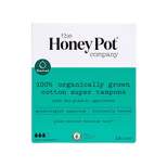 The Honey Pot Company Organic Cotton Super Bio-Plastic Applicator Tampons - 18ct