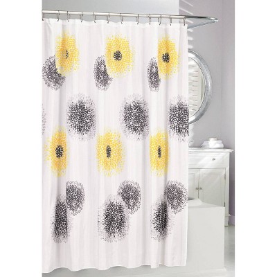 Blossom Shower Curtain Yellow/Gray - Moda at Home