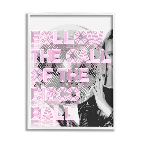 Stupell Dazzling Pink Disco Ball Gallery Wrapped Canvas Wall Art