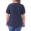 Agnes Orinda Women's Plus Size Summer Eyelet V Neck Short Sleeve Blouse - 4 of 4