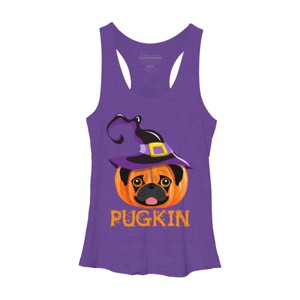 Women's Design By Humans Pugkin Pumpin Halloween By trantanphat95 Racerback Tank Top - 1 of 3