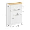 FURNIinspire Bathroom Storage Cabinets Slim Storage Cabinet With Wheels, Removable Paper Cabinet Side Table Corner Cabinet, White, 5"*19.75"*26.5" - 3 of 4