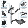 Mount-It! Wall Mount Workstation w/ Dual Monitor Mount, Keyboard Tray & CPU Holder, Height Adjustable Full Motion Arms, Fits 32 in. Computer Screens - 3 of 4