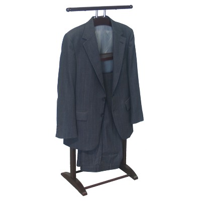 Walnut Wood Knight Valet Stand with Key Rack and Tie Bar