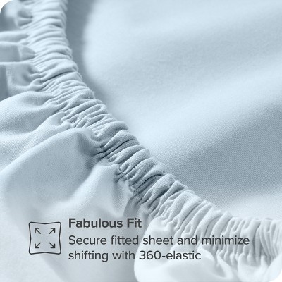Winter Blue Full Organic Cotton Percale Sheet Set