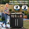 coucheta Grill Cart with Storage, Outdoor Bar Cart Movable BBQ Pizza Oven Table Stand with Foldable Stainless Steel Top Include Hooks Spice Rack - 4 of 4