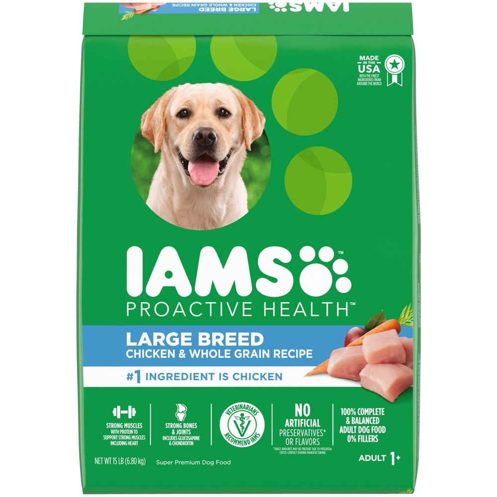 Photos - Dog Food IAMS Proactive Health High Protein Chicken & Whole Grains Recipe Large Bre 