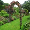Metal Garden Arch, 88 in H Outdoor Lawn Arbor with Stakes, Garden Arch Arbor Trellis for Climbing Plants, Vines, Wedding Archway, Lawn, Patio, Party - 2 of 4