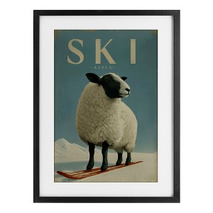Stupell Industries Ski Aspen Sheep Framed Print Under Glass Art - 1 of 4