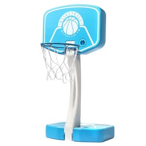 NAYSAYE Basketball Hoop Poolside Two in One Basketball and Volleyball Set Portable Design for Pool Area  , Blue, 23.6"*17.7"*48.5" - 1 of 4