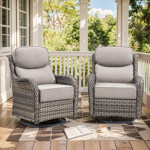 Outdoor Gliders Swivel Chairs with 6-Inch Thick Cushions Swivel Rocker Patio Chairs - 1 of 4