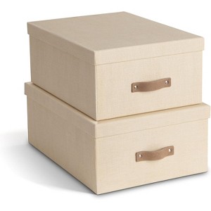 Bigso Ulrika Set of 2 Storage Boxes – Large & Small with Lids, Ideal for Keepsakes, Photos, and Home Organization - 1 of 4