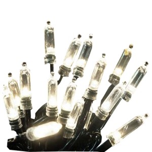 ProductWorks Indoor/Outdoor LED String Light Set with 8-Function Controller, 150  LED-Mini Bulbs on Black Wire, Clear, 36ft - 1 of 4
