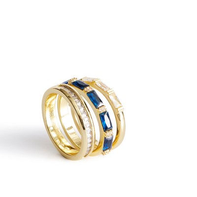 satin gold with blue