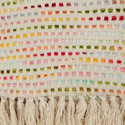 Blue Confetti Tasseled 50" x 60" Woven Throw Blanket
