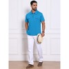 INSPIRE CHIC Men's Collared Short Sleeve Double Chest Pockets Outdoor Polo Shirt - 2 of 4