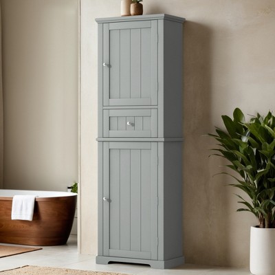 67.7" Tall Bathroom Storage Cabinet, Freestanding Storage Cabinet with Drawer and Adjustable Shelf - Leovsnove