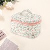 Unique Bargains Large Floral Print Makeup Bag 1 Pc - 3 of 3
