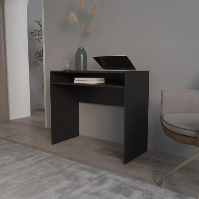 INFURNIC Desks Computer Desk with Storage for Clutter-Free Workspace and Ample Surface Area Strong and Durable, Black, 35.1"*16.5"*30.6"