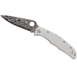 Spyderco Endura 4 Titanium Damascus Folding Pocket Knife with 3.83" Damascus-Clad Blade | Get Secure Grip with the Corrosion Resistant Titanium Handle - 1 of 3