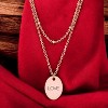 Slickblue Double Chain FAITH/LOVE Pendant Necklace, 16" Stainless Steel with Cable and Saturn Chain, 3 Color Option - 2 of 2