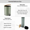Evideco French Home Goods Bathroom Set with Bamboo Lid - Matte Metal Trash Can and Toilet Brush - 3 of 4