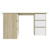 vidaXL Corner Desk Gray 57.1"x39.4"x29.9" Engineered Wood - 3 of 4