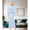 ADR Women's Robe Plush Fleece with Hood, Full Length Hooded Bathrobe Woman - 3 of 4