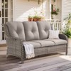 Buenhomino Outdoor Patio Couch Wicker Sofa - 3 Seater Rattan Sofa for Outside Patio Garden with Deep Seating and Olefin Cushions - 2 of 4