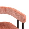 Vynxaria Modern Upholstered Bar Stool with Back - Pink Chenille & Metal Frame - 2 of 4