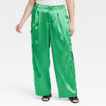 Women's High-Rise Satin Cargo Pants - A New Day™
