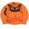 Sporti Limited Edition Pumpkin Cat Silicone Swim Cap Jr. - 2 of 2