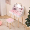 White and pink star and castle elements with drawer,  children's dressing table set - 4 of 4