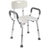 Shower Chair Seat for Senior up to 350lb Capacity with Padded Armrests for Bathtub Slip Resistant Shower Seat Adjustable Height - 4 of 4