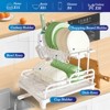 SKONYON Expandable 2-Tier Rust-Resistant Dish Drying Rack with 360° Rotating Spout and Foldable Design - 4 of 4
