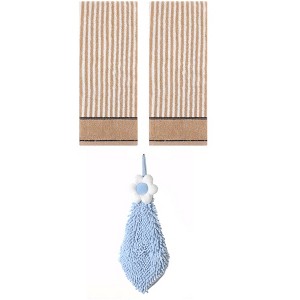 REGALWOVEN 3 Pcs Soft Absorbent Bathroom Hand Towels for Kitchen, Gym - 1 of 4