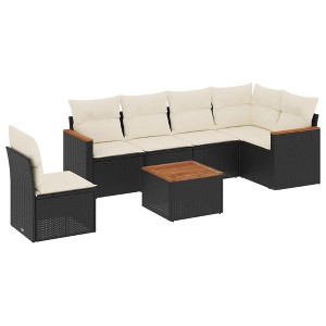 vidaXL Garden Sofa Set Black PE rattan Large Modular Garden Sofa Set - 1 of 4