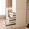Computer Desk, Modern Office Desk with 3 Drawers, 4 Open Storage Shelves and 4-in-1 Power Outlets - 3 of 4