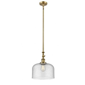 Bell - 1 Light Stem Hung Mini Pendant In Industrial Style-15 Inches Tall and 12 Inches Wide - 1 of 1