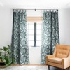 Little Arrow Design Co tropical leaves teal Set of 2 Panel Blackout Window Curtain - Deny Designs - image 2 of 4