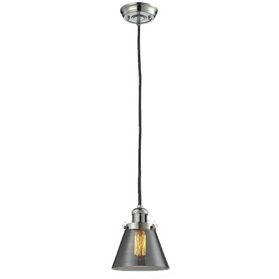 Cone - 1 Light Cord Hung Mini Pendant In Industrial Style-8 Inches Tall and 6 Inches Wide