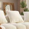 100.8"W Famapy Modern 4-Seat White Teddy Velvet Sofa with Solid Wood Base - 3 of 4