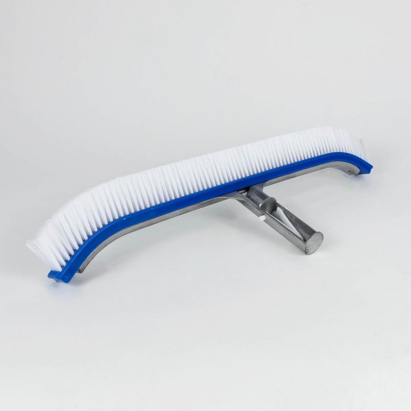 Pool Central Delux Curved Aluminum Residential Swimming Pool Bristle Cleaning Wall Brush 18" - Gray, 2 of 7