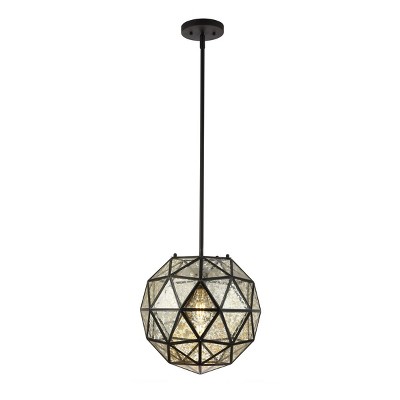 Henlin 18" Bronze Geometric Glass LED Pendant Light
