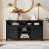 Yaheetech 31in Height Tall Modern TV Stand Media TV Console Black - 2 of 4