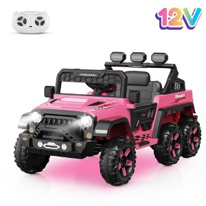 Jojoka 12V Ride On Truck for Kids with Remote Control, 3 Speeds, Bluetooth Music, LED Lights, Safety Belt, Power Wheels Car for Boys Girls - 1 of 4
