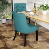 Vynxaria Blue Dining Chair Set of 2 with Espresso Legs - 4 of 4