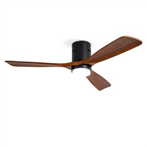 TOBILI Hot sales Ceiling Fan with Lights 52 Inch Flush Mount Ceiling Fan,Wood Blades Modern Outdoor Ceiling Fans for Bedroom/Farmhouse/Patio/Indoor - 1 of 4