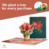 Paper Love 3D Poinsettia Bouquet Pop Up Christmas Card, 100% Recycled and Eco-Friendly, 8" x 6" Cover - With Note Tag - 4 of 4