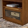 Gulches Mid Century Modern Nightstand with Charging Station - Dark Walnut, 2 Drawers (Glass) & Open Shelf, 2 AC Outlets + 2 USB Ports - 4 of 4